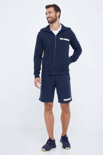 Хлопковые шорты лаунж Emporio Armani Underwear цвет синий Хлопковые шорты лаунж Emporio Armani Underwear цвет синий