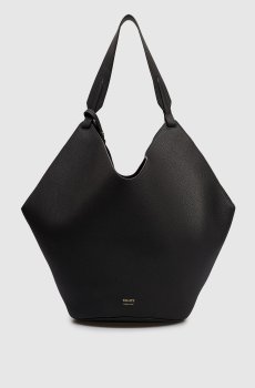 Черная кожаная сумка бакет-бег Lotus