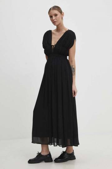 Платье Answear Lab цвет чёрный maxi расклешённая Платье Answear Lab цвет чёрный maxi расклешённая