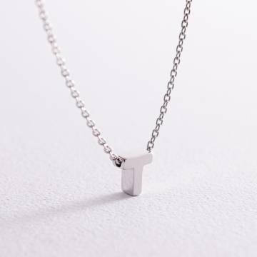Серебряное колье с буквой "Т" 1105 Т Серебряное колье с буквой "Т" 1105 Т
