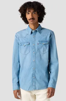 Мужская голубая джинсовая рубашка Голубой L Levi’s® 85744;0047
