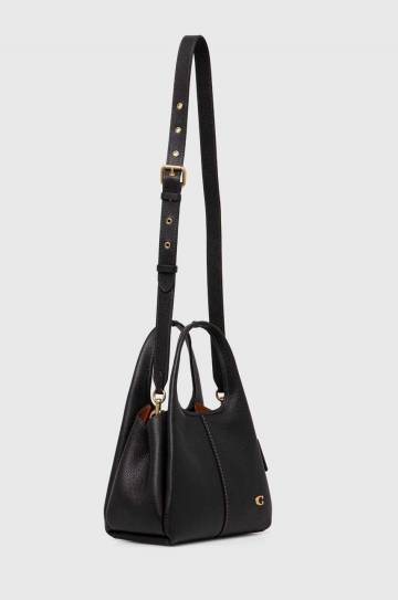 Кожаная сумочка Coach цвет бежевый Кожаная сумочка Coach цвет бежевый