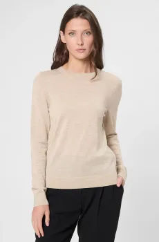 Женский бежевый шерстяной джемпер Бежевый L BOSS 50544987;276
