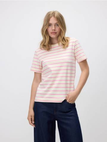 Reserved - Футболка regular fit з мерсеризованої бавовни - пильно-рожевий - 2292T-39X Reserved - Футболка regular fit з мерсеризованої бавовни - пильно-рожевий - 2292T-39X