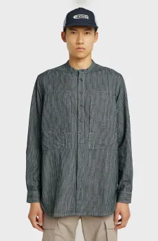 Мужская рубашка в полоску Stand Collar Rollup Разноцветный L G-Star RAW D26182,D915