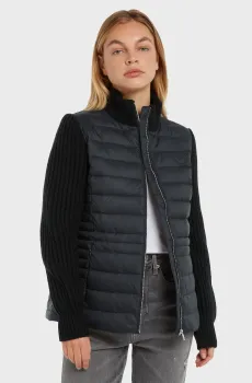 Женский черный пуховик KNIT MIX DOWN JACKET Черный M Tommy Hilfiger WW0WW38924