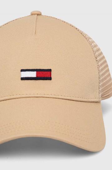 Кепка Tommy Jeans цвет бежевый с аппликацией AM0AM12425 Кепка Tommy Jeans цвет бежевый с аппликацией AM0AM12425