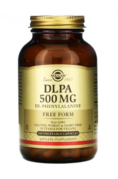 DL-фенилаланин Solgar DLPA 500 мг, 100 капсул