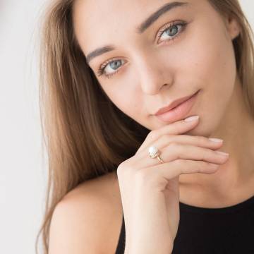 Золотое кольцо с культ. пресн. жемчугом к03217 Золотое кольцо с культ. пресн. жемчугом к03217