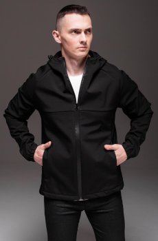 Мужская куртка черная с флисовой подкладкой RA-2065-black