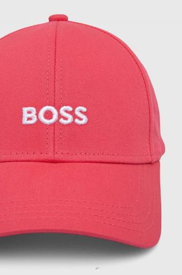 Хлопковая кепка BOSS цвет чёрный с аппликацией Хлопковая кепка BOSS цвет чёрный с аппликацией