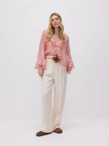 Reserved - LADIES` TROUSERS & BELT - білий - 1032P-00X Reserved - LADIES` TROUSERS & BELT - білий - 1032P-00X