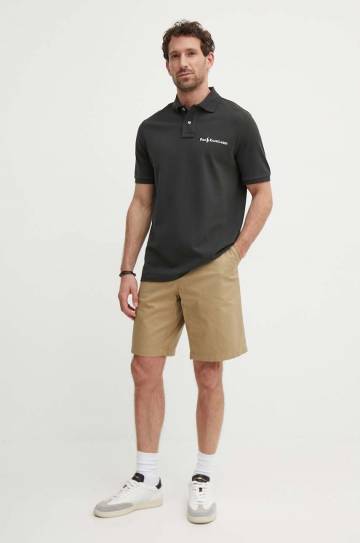 Хлопковое поло Polo Ralph Lauren цвет чёрный однотонное 710950131001 Хлопковое поло Polo Ralph Lauren цвет чёрный однотонное 710950131001