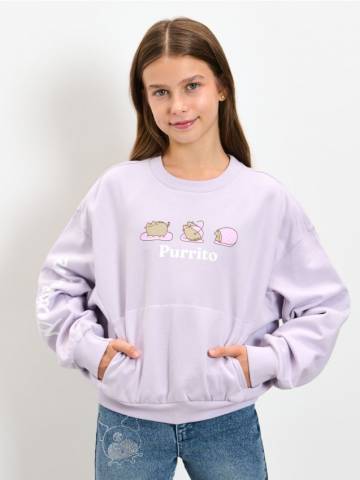 Світшот crewneck Pusheen the Cat - Фіолетовий Світшот crewneck Pusheen the Cat - Фіолетовий