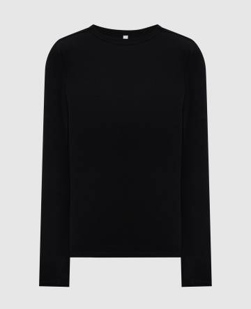 Черный лонгслив из хлопка Черный лонгслив из хлопка