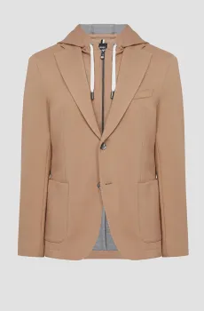 Мужской бежевый блейзер Бежевый 50 BOSS 50497272;260