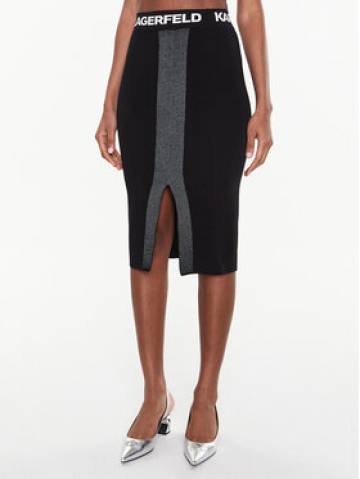 KARL LAGERFELD Спідниця-олівець 221W1325 Чорний Slim Fit KARL LAGERFELD Спідниця-олівець 221W1325 Чорний Slim Fit