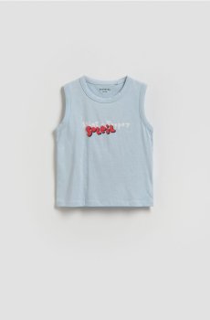 Reserved - Бавовняна футболка без рукавів - синій - 854IX-55X