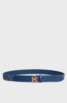 Женский синий ремень TH REVAMP JACQUARD 3.0 Синий 80 Tommy Hilfiger AW0AW16356