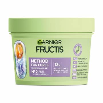 Увлажняющая маска Garnier Fructis Curls Method Mask для волнистых и вьющихся волос, 370 мл Увлажняющая маска Garnier Fructis Curls Method Mask для волнистых и вьющихся волос, 370 мл