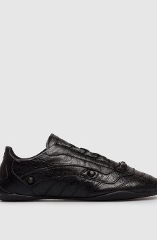 Черные кожаные кроссовки City