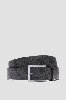 Мужской черный ремень с узором Черный M Guess BM7781.P3435;BLA