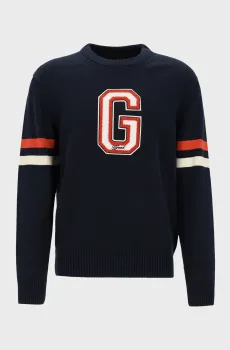 Мужской темно-синий джемпер GRAPHIC BADGE C-NECK Синий M Gant 8030264