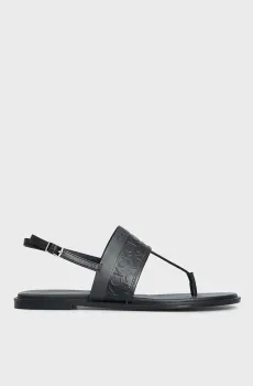 Женские черные кожаные сандалии ALMOND TP SANDAL - HF MONO Черный 36 Calvin Klein HW0HW01536