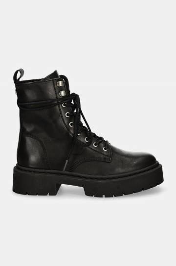 Кожаные полусапоги Steve Madden Gusto женские цвет чёрный на плоском ходу SM11003330 Кожаные полусапоги Steve Madden Gusto женские цвет чёрный на плоском ходу SM11003330