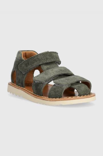 Детские замшевые сандалии Pom Dapi цвет зелёный