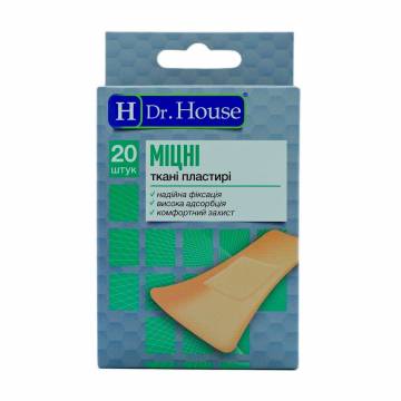Набор пластырей медицинских тканых Dr. House Крепкие, 7.2*2.3 см, 20 шт Набор пластырей медицинских тканых Dr. House Крепкие, 7.2*2.3 см, 20 шт