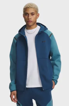 Мужское синее худи UA Unstoppable Flc FZ HD EU-BLU Синий XL Under Armour 1389352-498