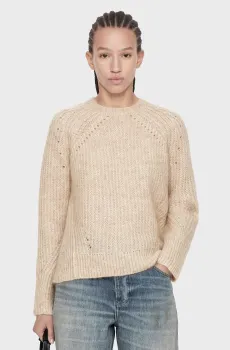 Женский бежевый шерстяной джемпер BAVEN Бежевый XS AllSaints W061KF