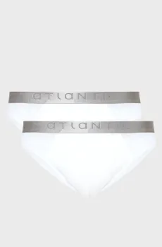 Мужские белые брифы (2 шт) Белый XL Atlantic 2BMP-013