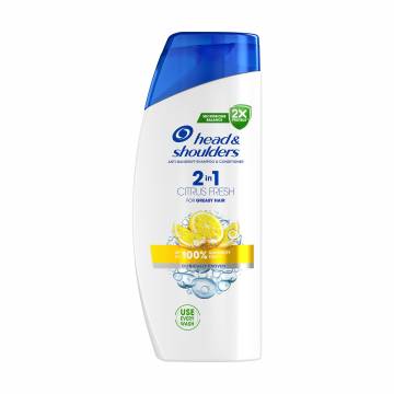 Шампунь против перхоти Head & Shoulders Цитрус, 2-в-1, для жирных волос, 625 мл Шампунь против перхоти Head & Shoulders Цитрус, 2-в-1, для жирных волос, 625 мл