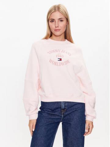 Tommy Jeans Світшот DW0DW16137 Рожевий Relaxed Fit Tommy Jeans Світшот DW0DW16137 Рожевий Relaxed Fit