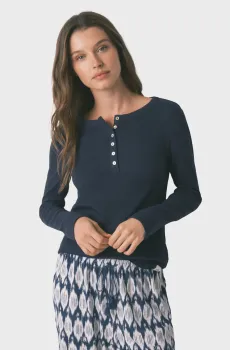 Женский темно-синий лонгслив Синий M womensecret 3273285