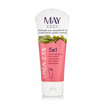 Бальзам для ног MAY body 5 в 1 для огрубевшей и потрескавшейся кожи ступней, 75 мл Бальзам для ног MAY body 5 в 1 для огрубевшей и потрескавшейся кожи ступней, 75 мл
