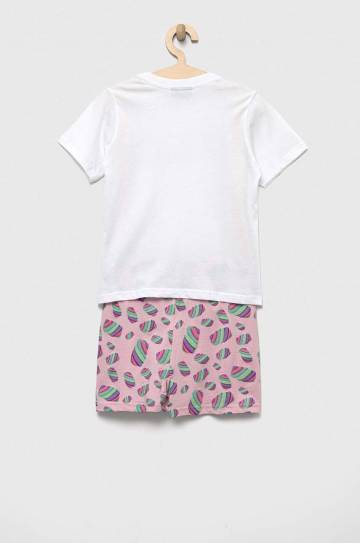 Детская хлопковая пижама Fila цвет белый узор