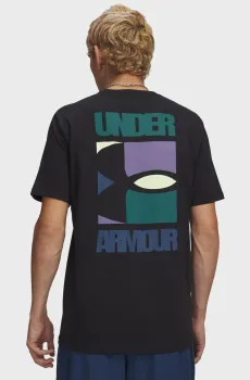 Мужская черная футболка UA M BLOCK LOGO SS Черный XXL Under Armour 6009250-001