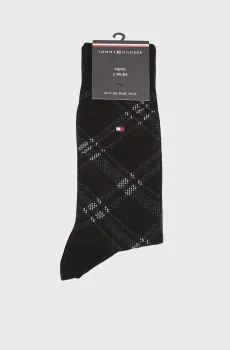 Мужские черные носки (2 пары) CHECK Черный 39-42 Tommy Hilfiger 701236310