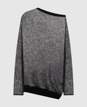 Черный свитер Dolfine с шерстью на одно плечо