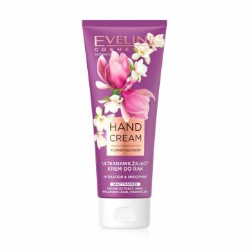 Увлажняющий крем для рук Eveline Cosmetics Hands Cream Flower Blossom Hydration & Smoothing, 75 мл Увлажняющий крем для рук Eveline Cosmetics Hands Cream Flower Blossom Hydration & Smoothing, 75 мл
