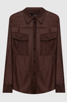 Коричневая рубашка с логотипом