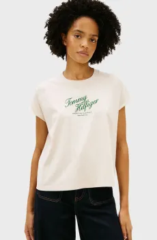 Женская белая  футболка SEASONAL Белый M Tommy Hilfiger WW0WW50787