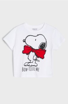 Бавовняна футболка з принтом Snoopy - білий