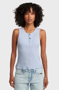 Женский голубой топ henley Голубой M G-Star RAW D28740,E487