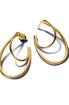 Сережки "Подвійні хупи" природної форми