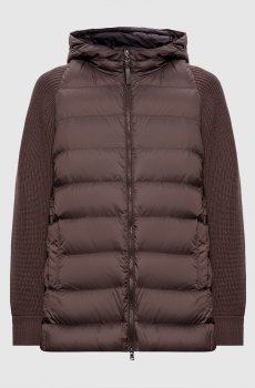 Коричневая комбинированная куртка