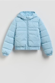 Reserved - Стьобана куртка з капюшоном - світло-блакитний - 418HR-50X